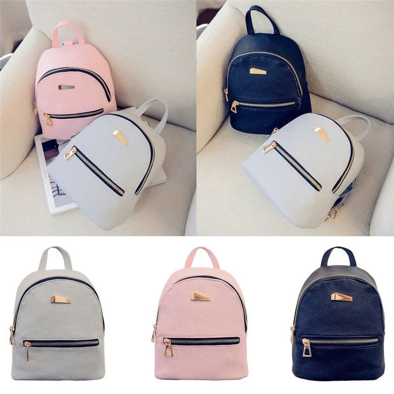 

HOT Fashion Women PU Leather Backpacks Waterproof Durable Mini Travel Rucksack Handbags School Bags For Girl Shopping Newly 2019