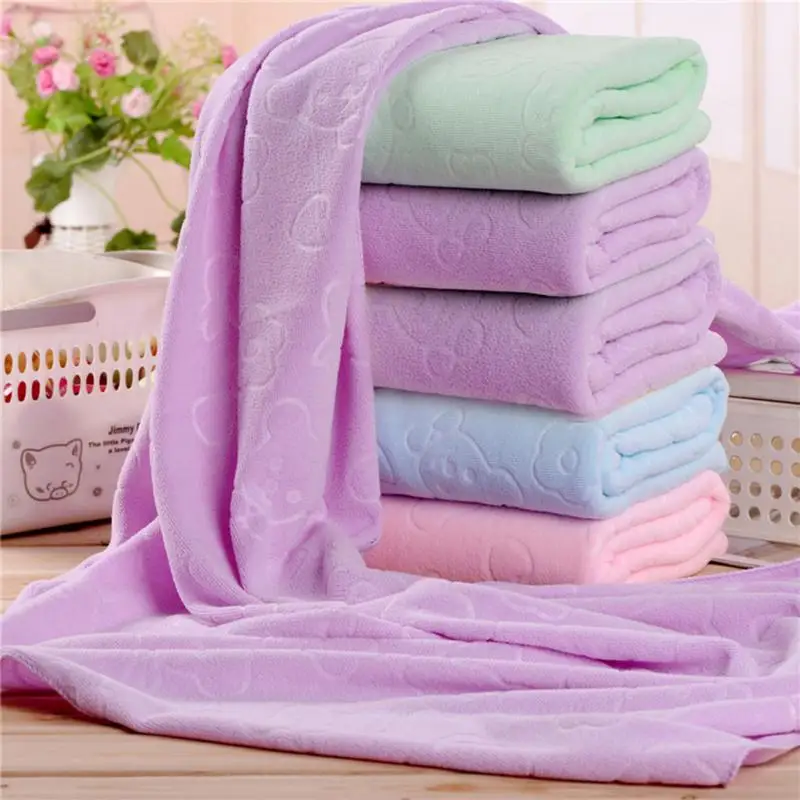 

Microfiber Little Bear Patterns Embossed Beach Towel Super Absorbent Sport Towels Gym Fast Drying Large Quick-dry Bath Towel