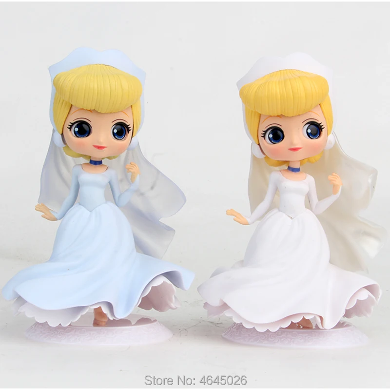 Q Posket Characters Jasmine Ariel Mermaid Pvc Action Figure Belle Dreamy Style Wedding Dress Princess Dolls