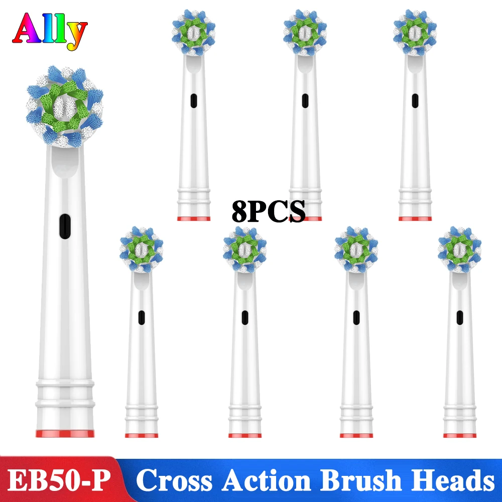 

8pcs Electric toothbrush heads Replacement Brush Heads For OralB Triumph Vitality D19 D32 D29 Cross Action Toothbrush heads