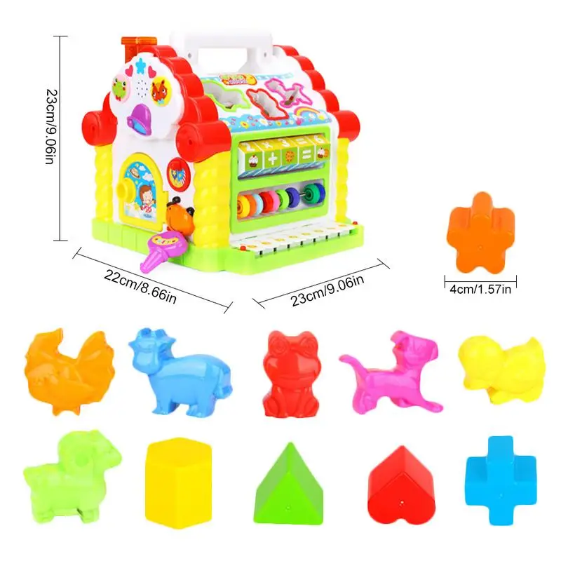 

Activity Cube With Bead Maze Funny House Play Toy Early Learning Puzzle Cognitive Toy Building Blocks Keyboard Playset For Baby