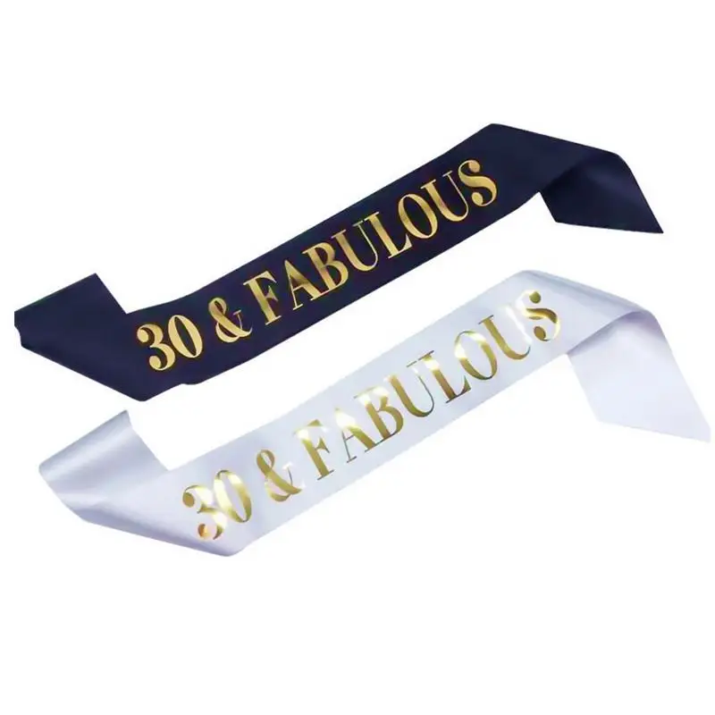 30&Fabulous Sash - 30th Birthday Belt Birthday Gift Party Supplies Decorations