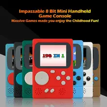 ALLOYSEED портативный карманный игровой плеер 2,4 дюймов TFT видео игровая консоль встроенные 198 классические игры лучший подарок для детского плеера