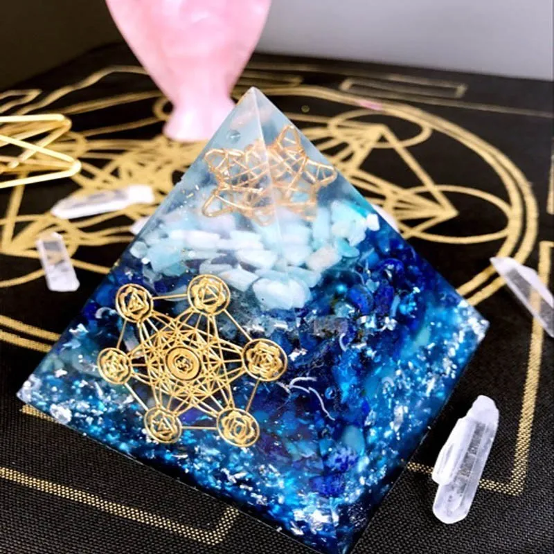 Пирамида амазонита AURA Orgonite Vishuddha/Ajna чакра ереремиэль Амазонит натуральный