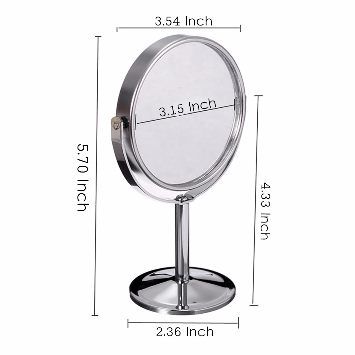 Metal Magnifying Cosmetic Mirror Double Sided Lady Table Desk