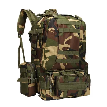 

50L Travel Large Capacity Multifunctional Backpack Tactics Rucksack with Molle for Camping - Black