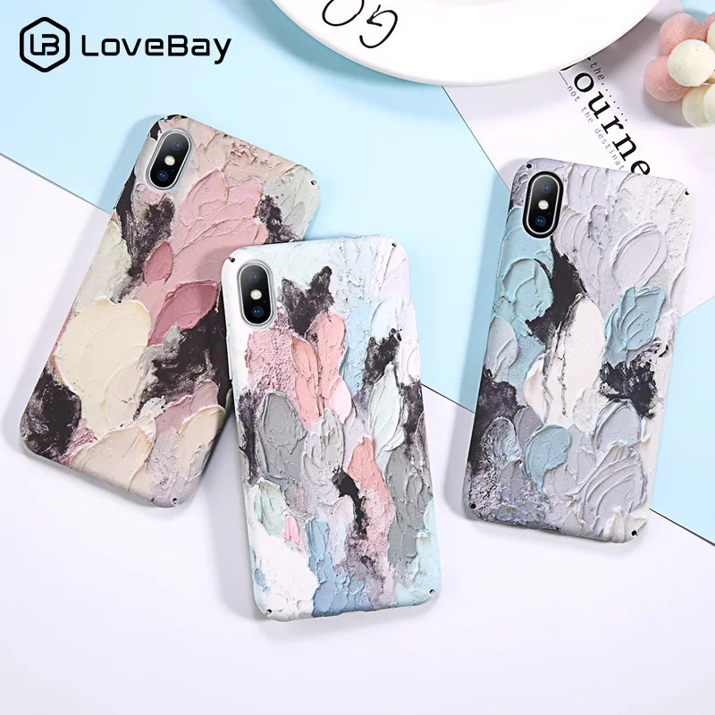 Lovebay Luminous Case For iPhone 7 8 Plus XS Max XR Dye Graffiti Hard PC Phone Case For iPhone X 6 6S 7 Plus Plastic Back Cover