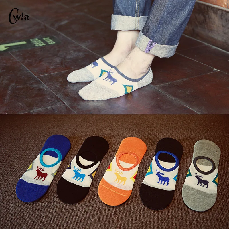 

Summer Male Invisible Personality Fawn Man cotton Spring Boat Socks Low Cut Ankle Sock boy boat casual slippers 4pair=8pcs WS117