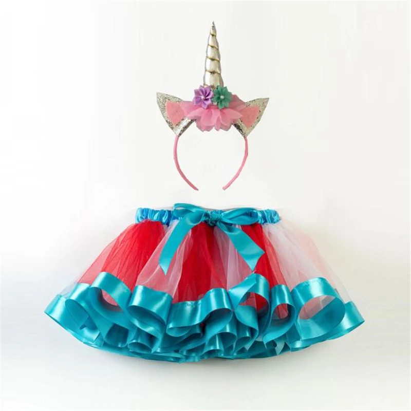 Милая юбка-пачка для девочек радужных цветов Единорог Костюм для костюмированной игры, для Хэллоуина, карнавал, Пурим фестиваль детские фантазии платье-пачка для девочек