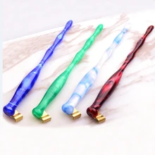 Ручной работы смолы косой ручка для каллиграфии держатель медный оттиск с письменами Er Es СИБ держатель на день рождения перьевая ручка на подарок