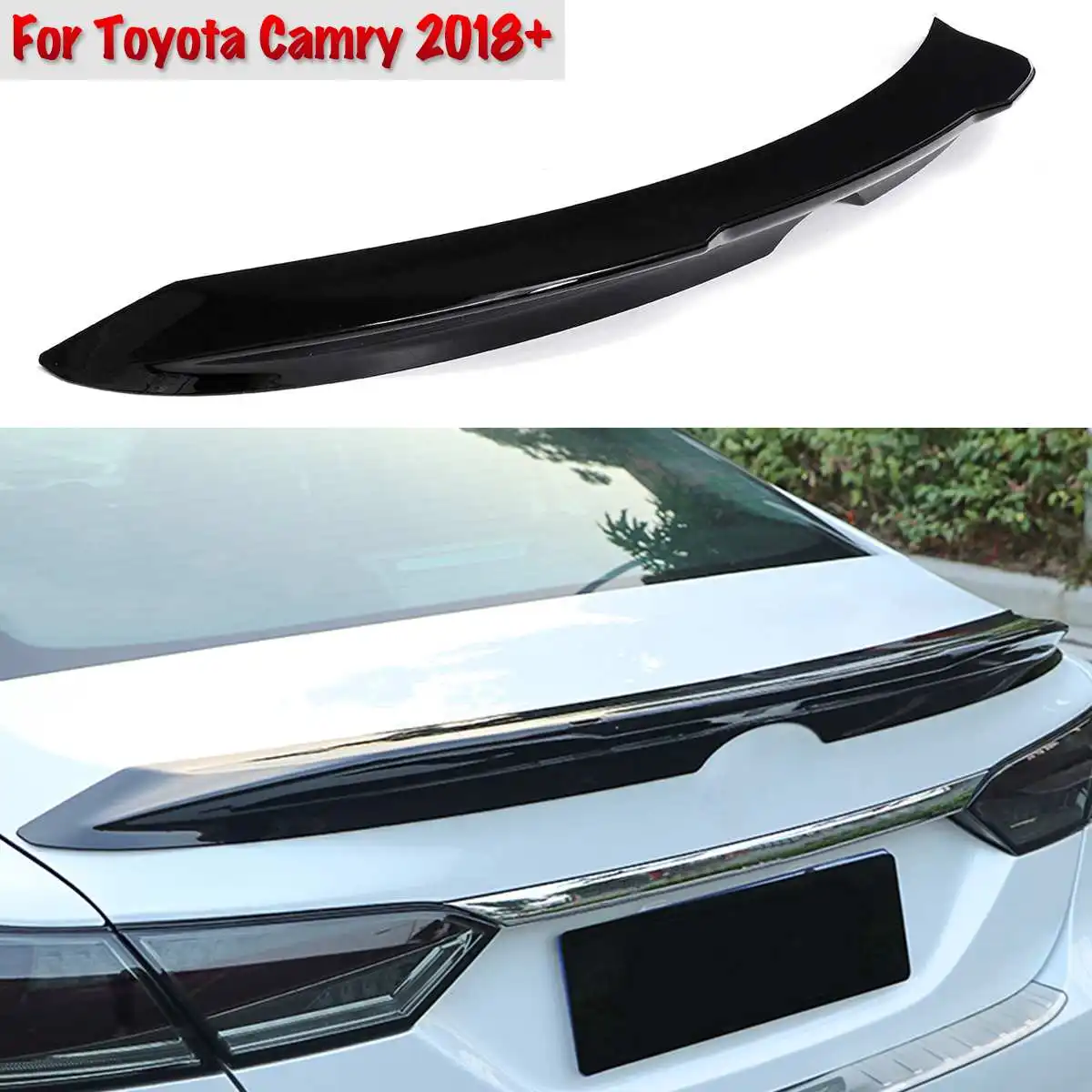 

For Toyota Camry 2018+ Glossy Black ABS Duckbill Rear Trunk Lid Spoiler Wing Matte Black Car Styling Auto Accessories