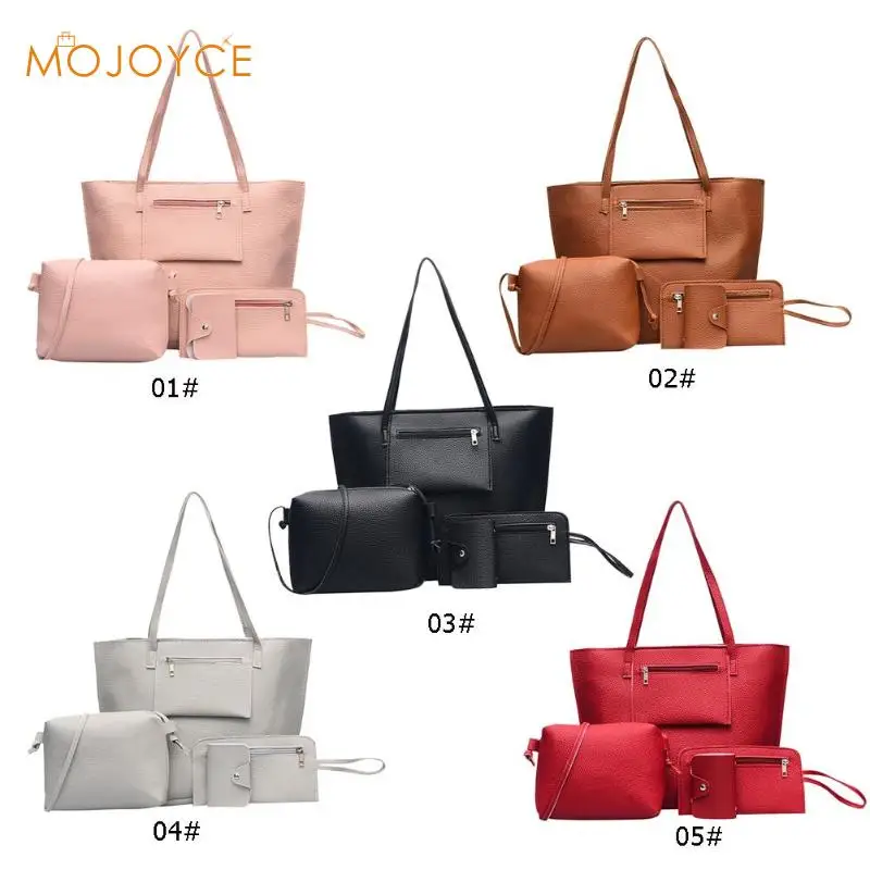 الفاخرة سيدة يد 4 قطعة/المجموعة مركب أكياس مجموعة النساء الكتف Crossbody حقيبة مخلب اليد حامل بطاقة مركب أكياس للسيدات