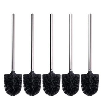 

A Pack of 5 Spare Toilet Brush Heads Can Be Replaced with Black Compatible Cartridges Black Brush Head Handle Stainless Steel