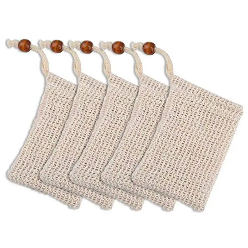 

5 Pack Exfoliating Soap Bag Natural Soap Saver