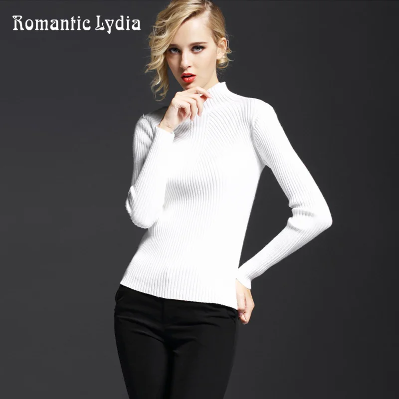 

Women Warm Knitted Sweaters 2018 Thick Winter Pullover Ladies Jumper Basic Turtleneck Sweater
