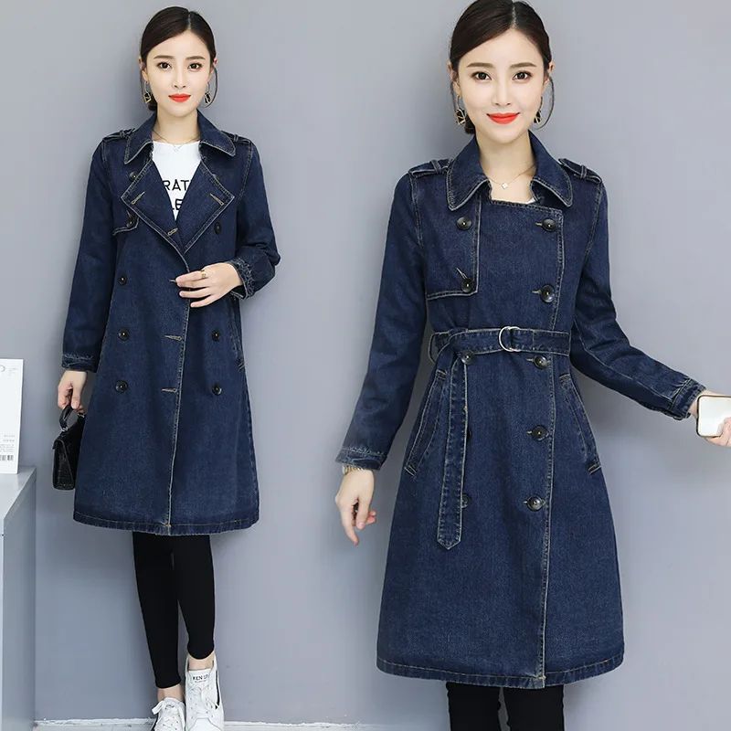 ladies long denim coats