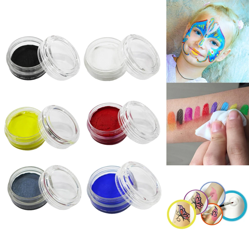 

6 Coors Face Body Paint Cosmetics Water-based Matte Body Painting Pigment Stage Face Color Makeup Costume Dress Up Party Tool