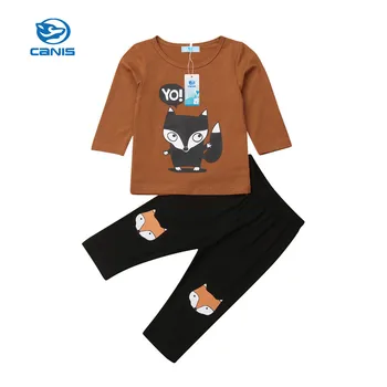 

CAINS 2pcs Toddler Kids Print Baby Boy T-shirt Top+Pants Trousers Outfit Kids Clothes Set Cotton Boys Clothing Sets Autumn 2019