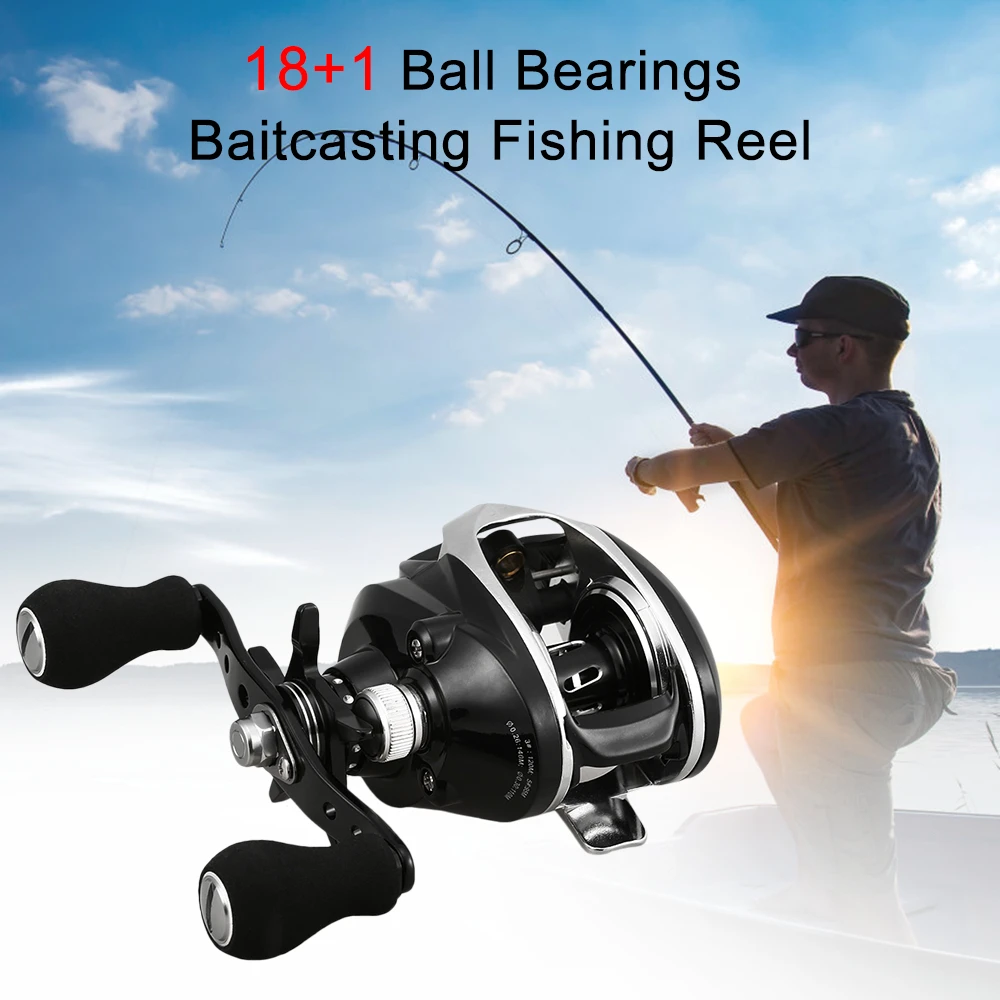 

Baitcasting Reel 18+1 Ball Bearings Casting Reel with 7.2:1 Gear Ratio 12.1LBs Max Drag Carp Fishing Reel