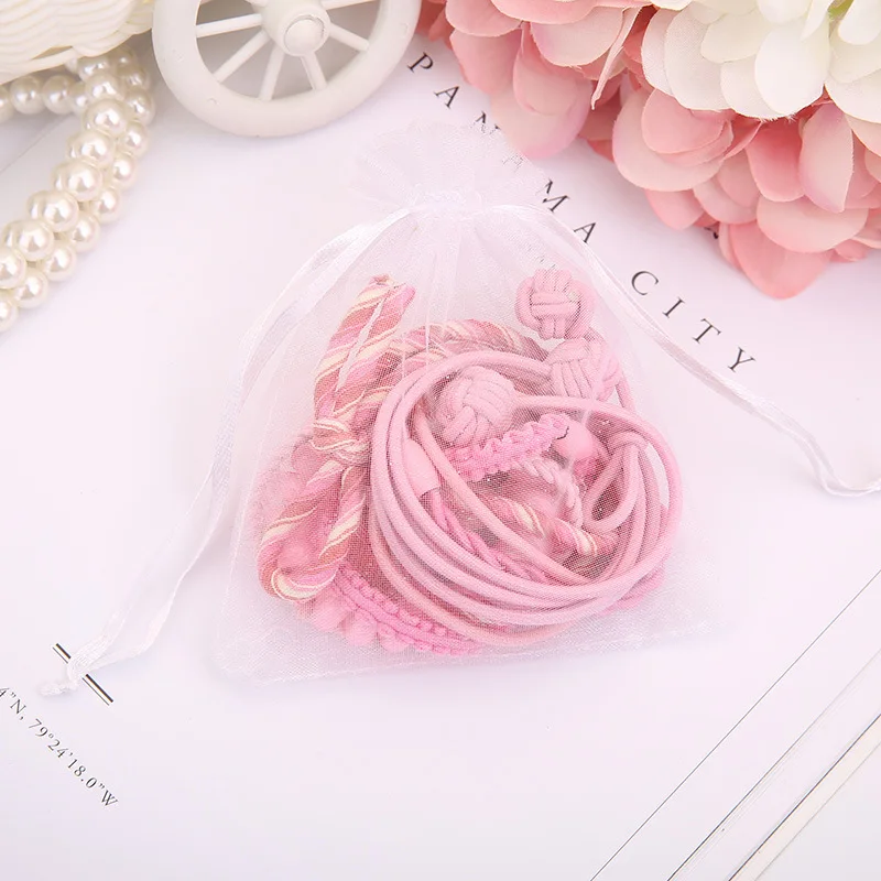 BalleenShiny 9Pcs/set Baby Girls Elastic Hair Band Kids Candy Color Hair Ring Headwear Accessories For Children Rubber Band