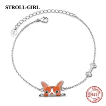 StrollGirl, Новое поступление, 925 пробы, серебряная цепочка, прекрасный браслет в виде головы собаки, роскошная мода, сделай сам, ювелирное изделие для женщин, подарок