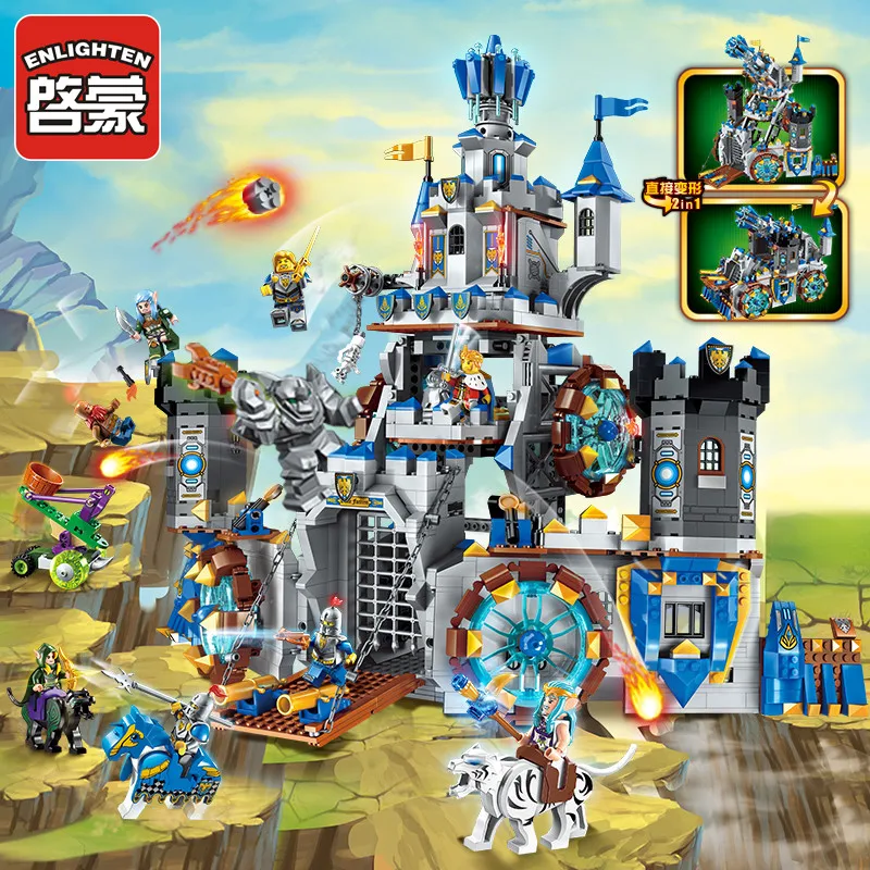 

Enlighten compatible legoed Medieval Lion Castle Knight Carriage Model Building Block Set Enlighten Toys for Children