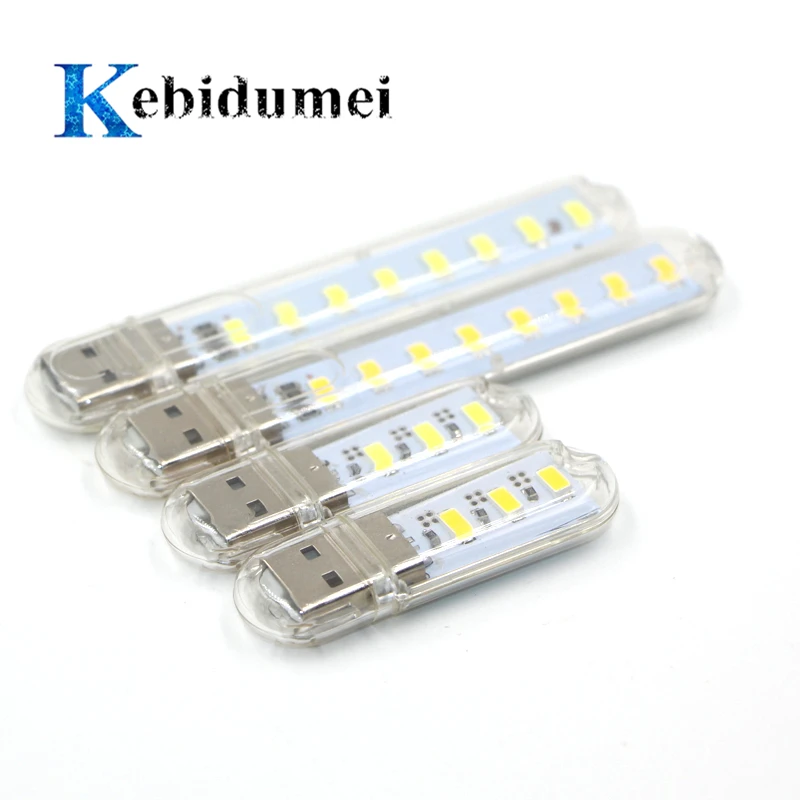 

kebidu Hot Mini 5V USB LED Night Light 3/8 LED Desk Reading lamp Book USB Gadget for PC Computer USB device For Camping