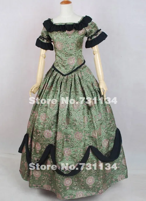 Элегантный Винтаж коричневый печатных рубашка с короткими рукавами викторианское бальное платье с цветным Ретро принтом викторианской платья для женщин костюмы для