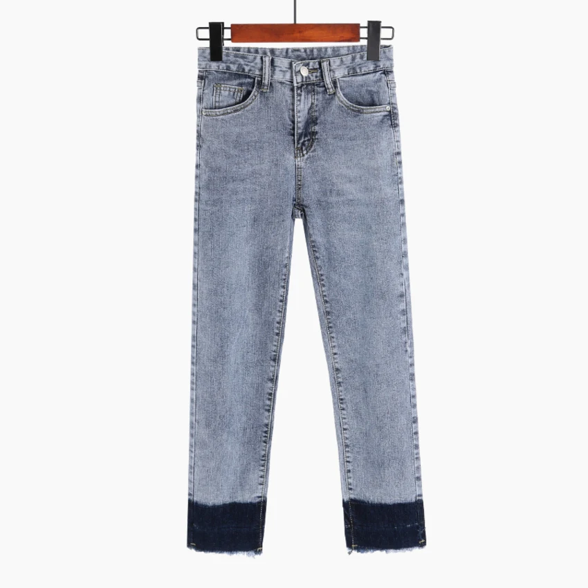 

Spring Summer 2019 Women Straight Denim Pants Blue High Waist Jeans Woman Casual Vintage Boyfriend Jeans