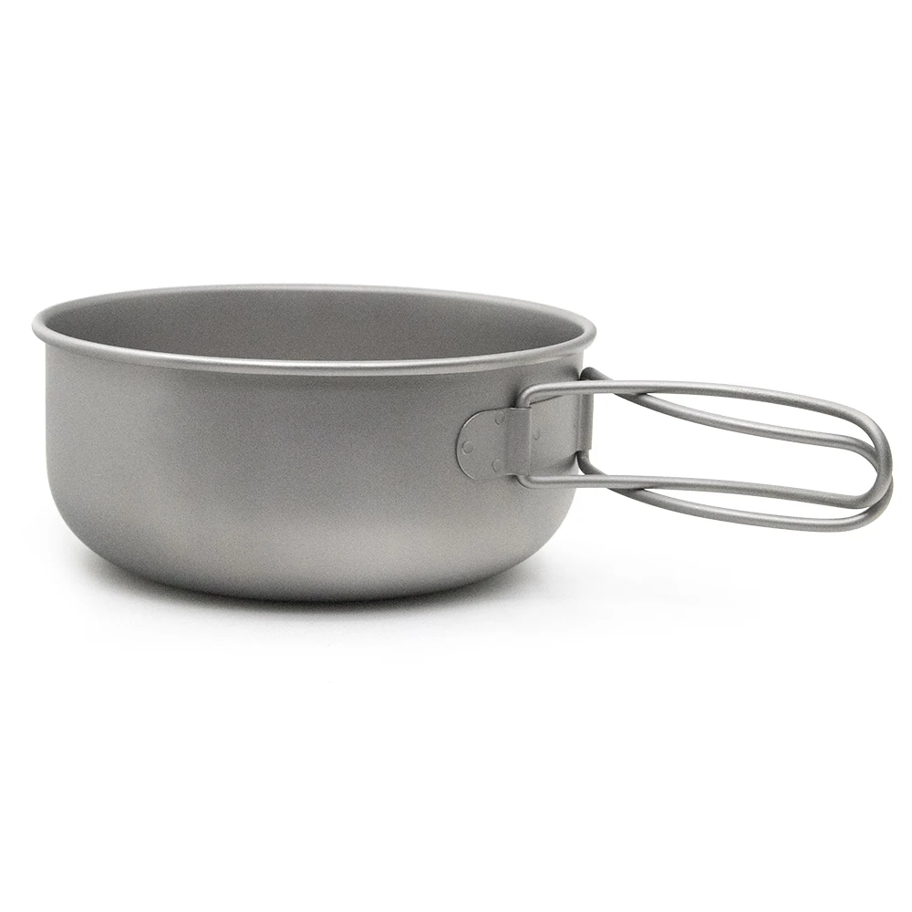 

200ml/250ml/400ml/450ml Titanium Bowl with Folding Handle Outdoor Tableware Camping Cookware for Hiking Picnic Backpacking