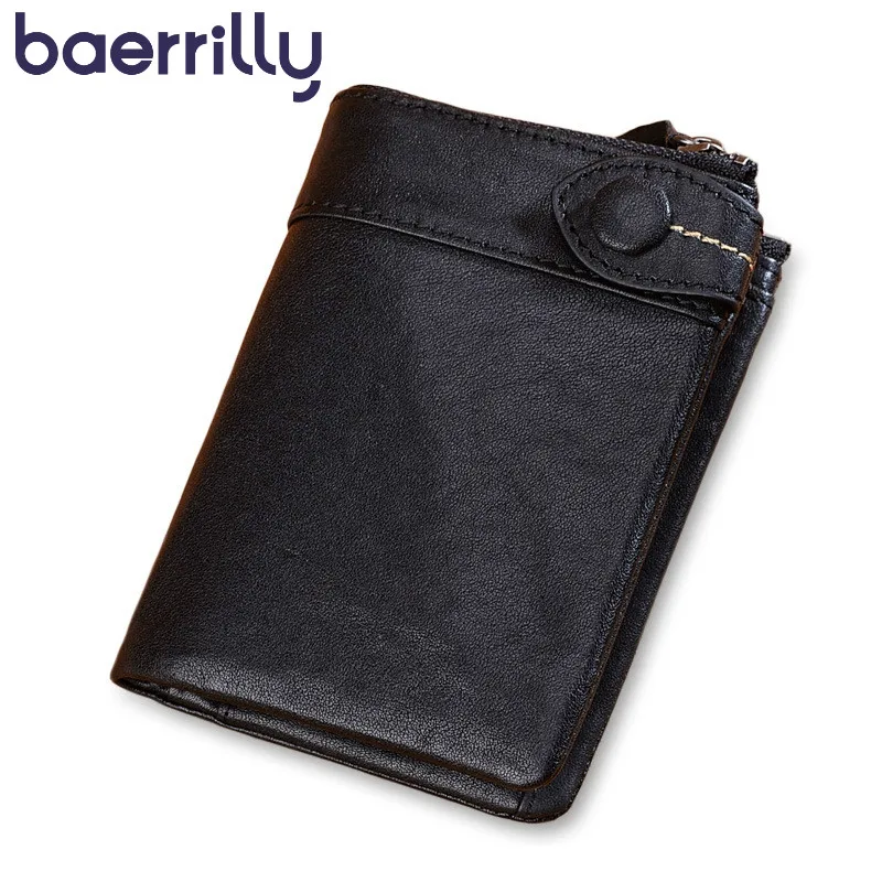 

Fashion Genuine Leather Men Wallets Credit Card Holders Short Coin Purse Zipper Clutch Bags Money Pockets Carteira Masculina