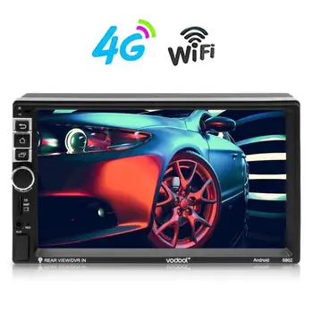 

VODOOL 7in TFT Touch Screen 2 Din Quad-core Android 7.1 Bluetooth Car GPS Navigator 1080P MP5 Player+ Camera