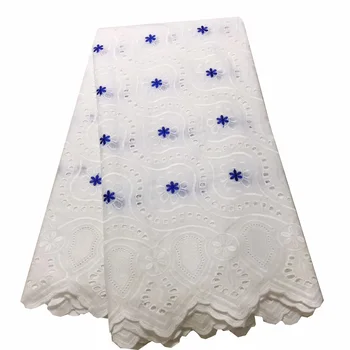 

African Dry Lace Fabric Wholesale Swiss Voile Lace 2019 High Quality Embroidered Cotton Material White Lace Fabrics For Wedding