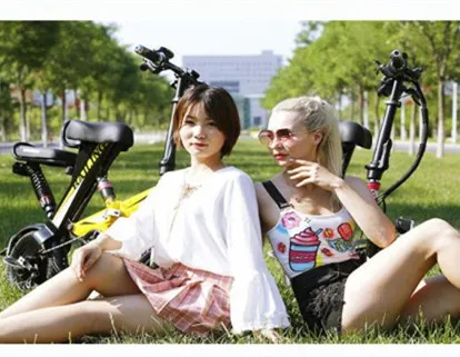  Electric Bike Women Two Wheel Electric Bicycle 12 Inch 36V Pink/Green/Black/White Foldable Smart El