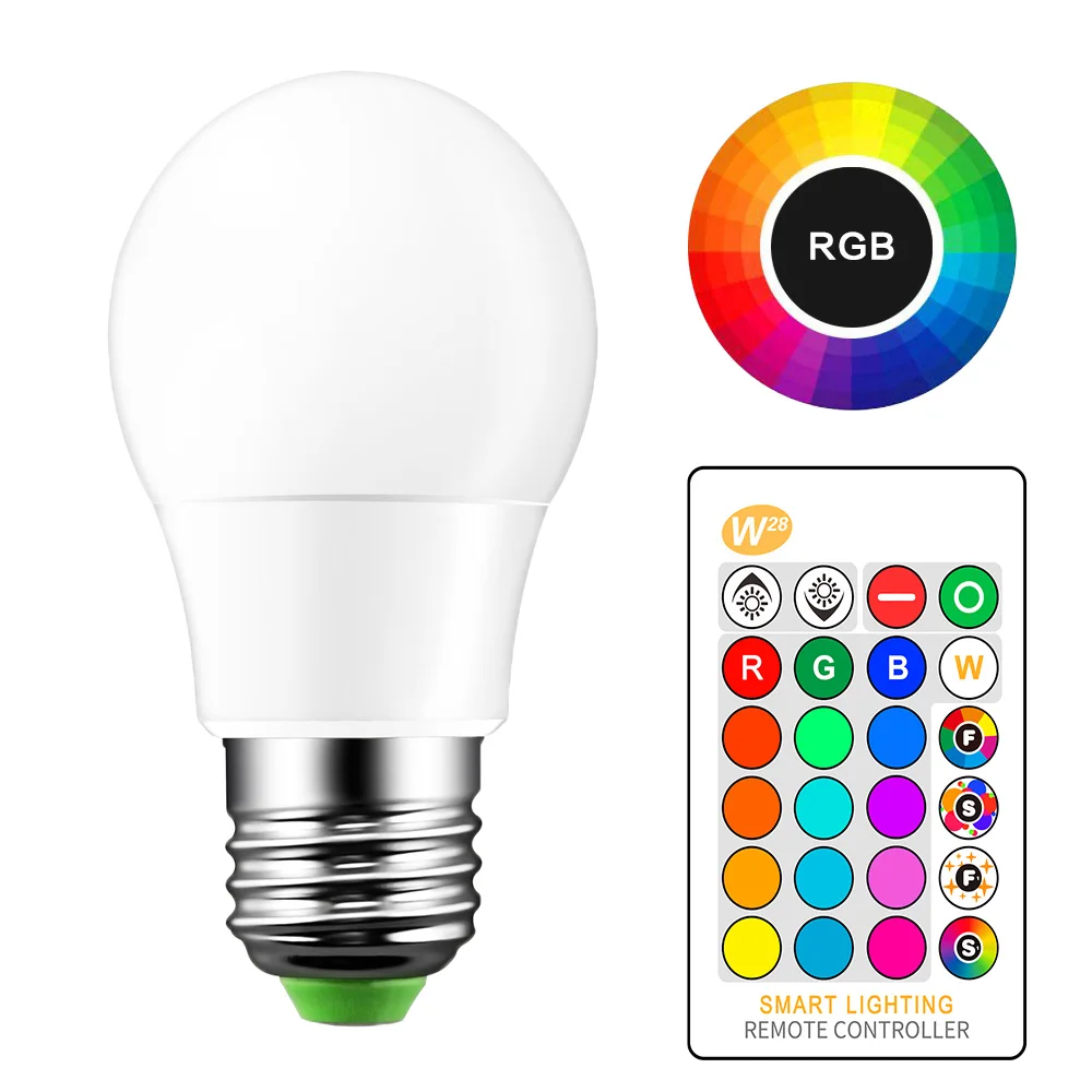 Светодиодная RGB лампа E27 5 Вт 85-265 в 220 В 110 | Лампы и освещение