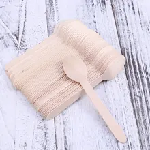 100 шт 160 мм деревянные ложки одноразовые экологически чистые натуральные деревянные столовые приборы биоразлагаемые ложки для ресторана