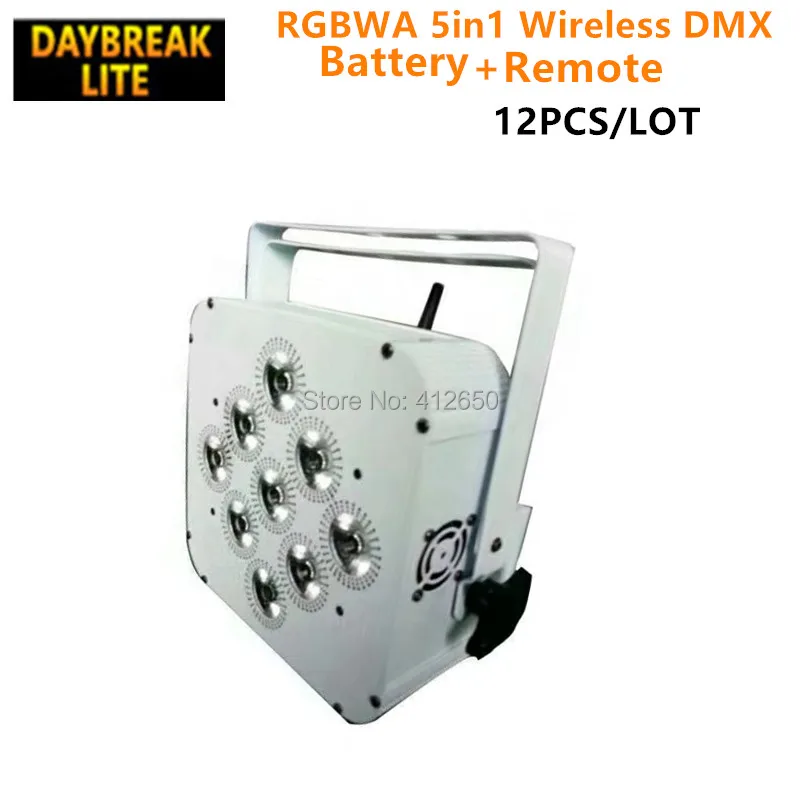 

Wireless dmx battery led par flat light 9x15w RGBWA 5in1 remote control led wash par can for stage disco club DJ 12PCS/LOT
