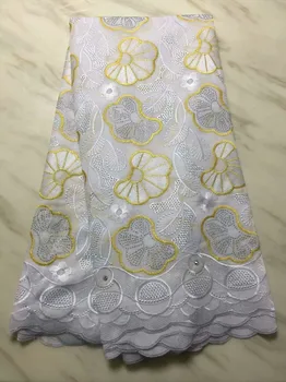 

Nigerian Swiss Voile Lace In Switzerland High Quality 2019 Embroidery African Swiss Cotton Lace Fabric For Wedding 5 Yards
