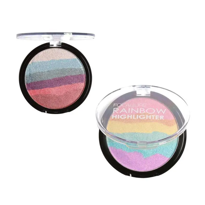 

Rainbow Highlighter Powder Face Brightener Bronzer Contour Makeup Palette Powder Make Up Glow Kit Beauty Tool Highlight Contour