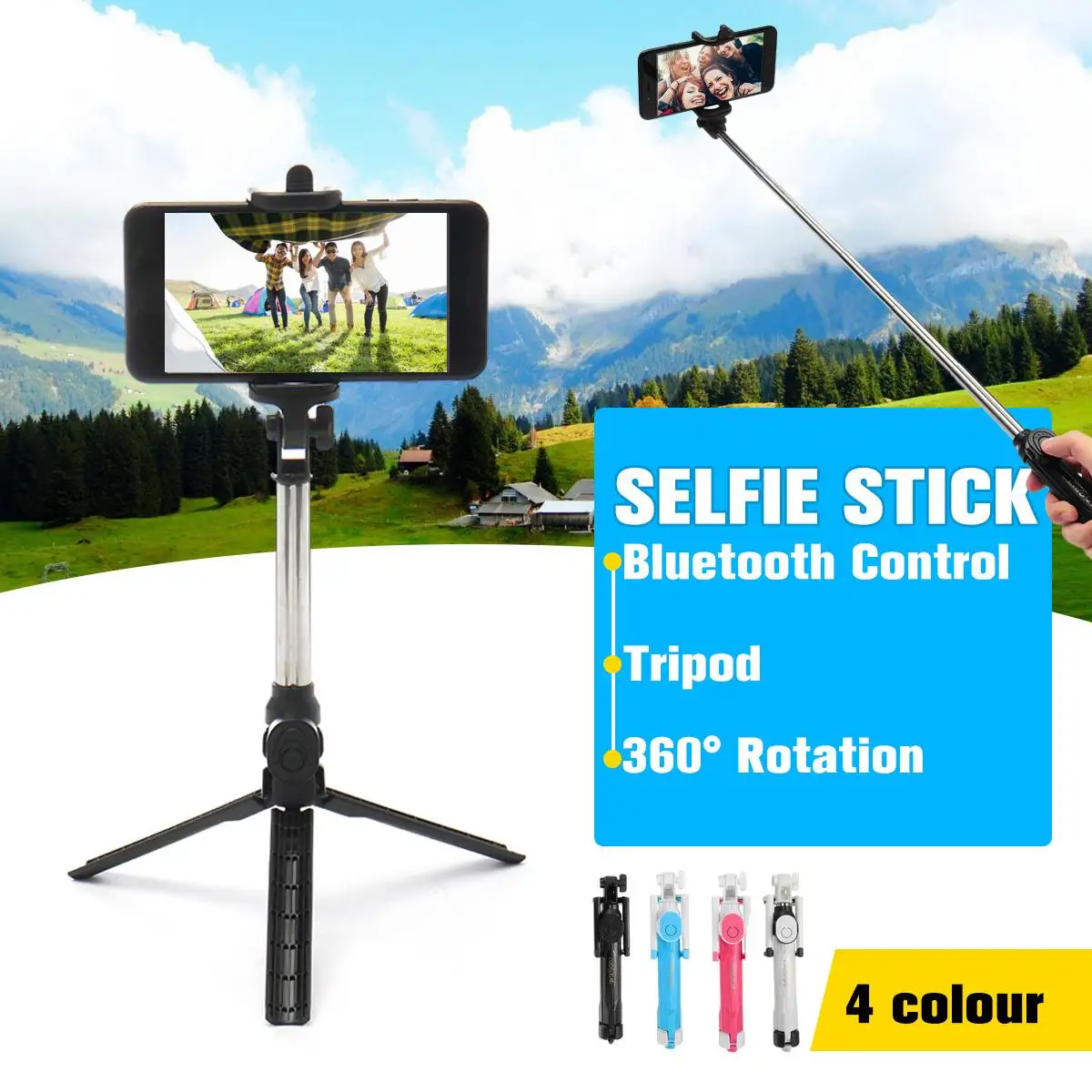 

7.3-34.2 Extendable Selfie Stick Mini Tripod bluetooth Wireless Remote Controller For iPhone Cell Smart Mobile Phone