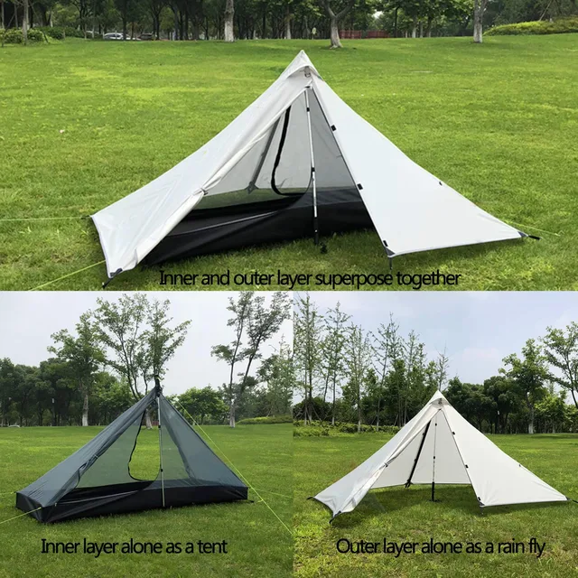 Cheap Oudoor Light Weight Waterproof Backpacking Tent for 1 Person Hiking Camping Fishing Ultralight Camping Tent 210T Top Polyester