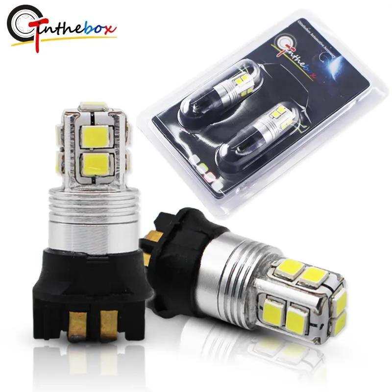 

Gtinthebox (2) White Yelloe 50W 3030 Chips PW24W PWY24W LED Bulbs For Audi BMW Turn Signal Lights or Daytime Running Lamps