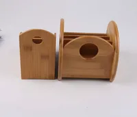 Creative Bamboo Board Remote Control Storage Box Cosmetics Sundries Phone Knife Pen Coffee Table Stand Desktop Board Storage Box 2