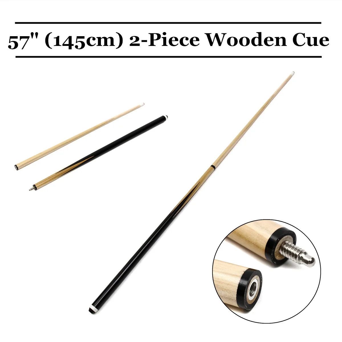 

1Pcs Wooden 145cm 1/2 Structure Pool Cue Billiard House Bar Pool Cue Sticks Entertainment Snooker Accessories Billiard Tools