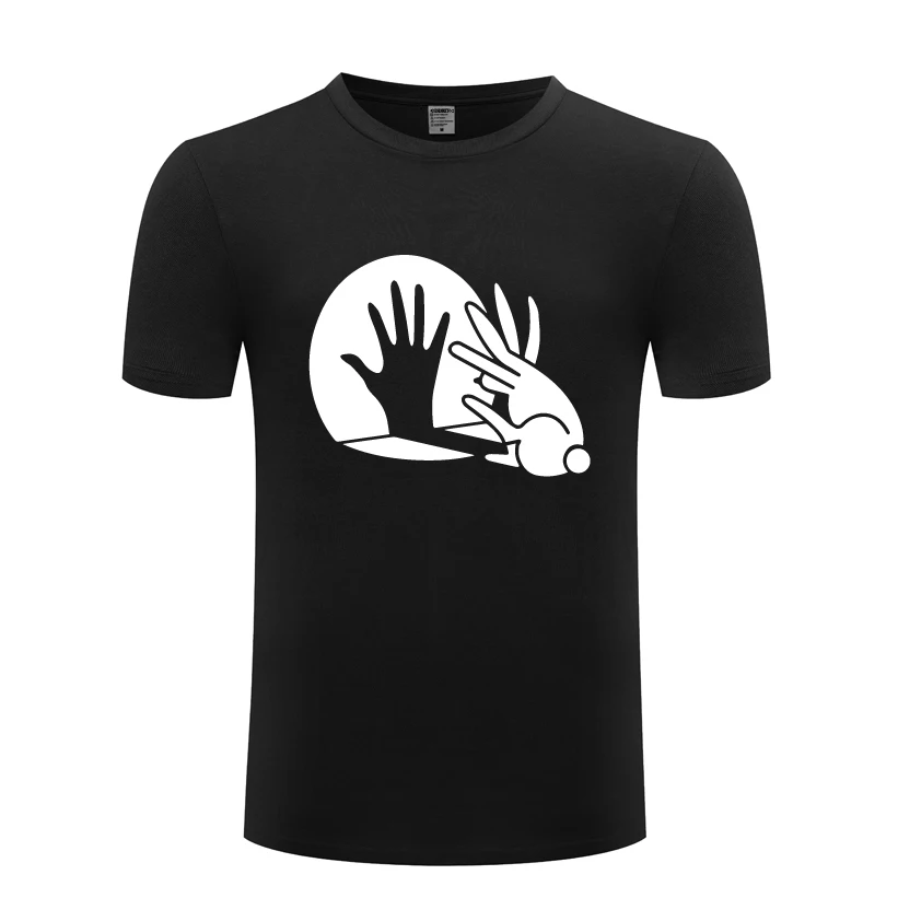 

Bunny Rabbit Hand Shadow Novelty Creative Mens Men T Shirt Tshirt 2018 New Short Sleeve O Neck Cotton Casual T-shirt Top Tee