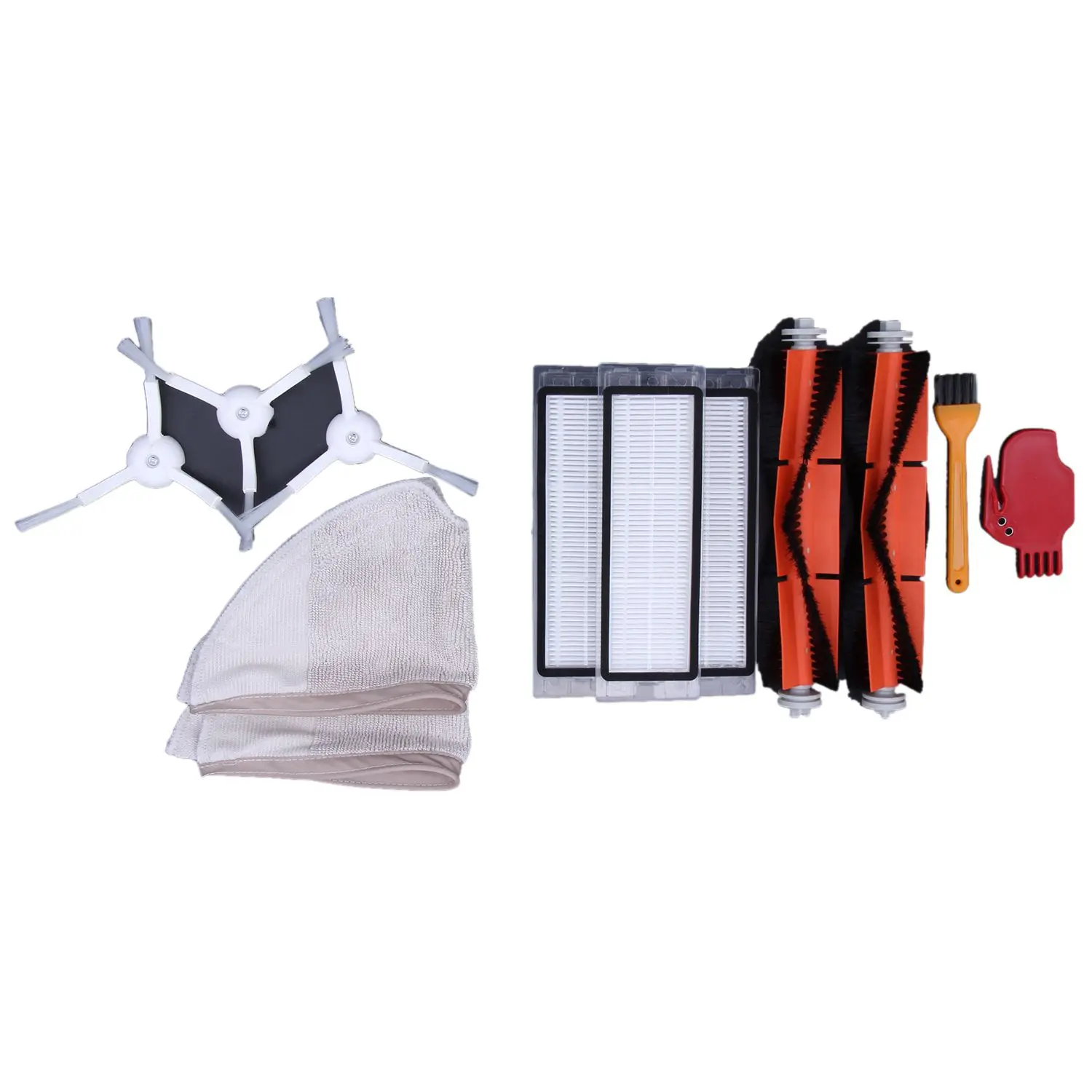 

Best 3 Side Brush 3 HEPA Filter 2 Pieces Main Brush 2 Pieces Mop Cloth 1 Piece Cleaning Tool For Xiaomi Robot Vacuum Cleaner