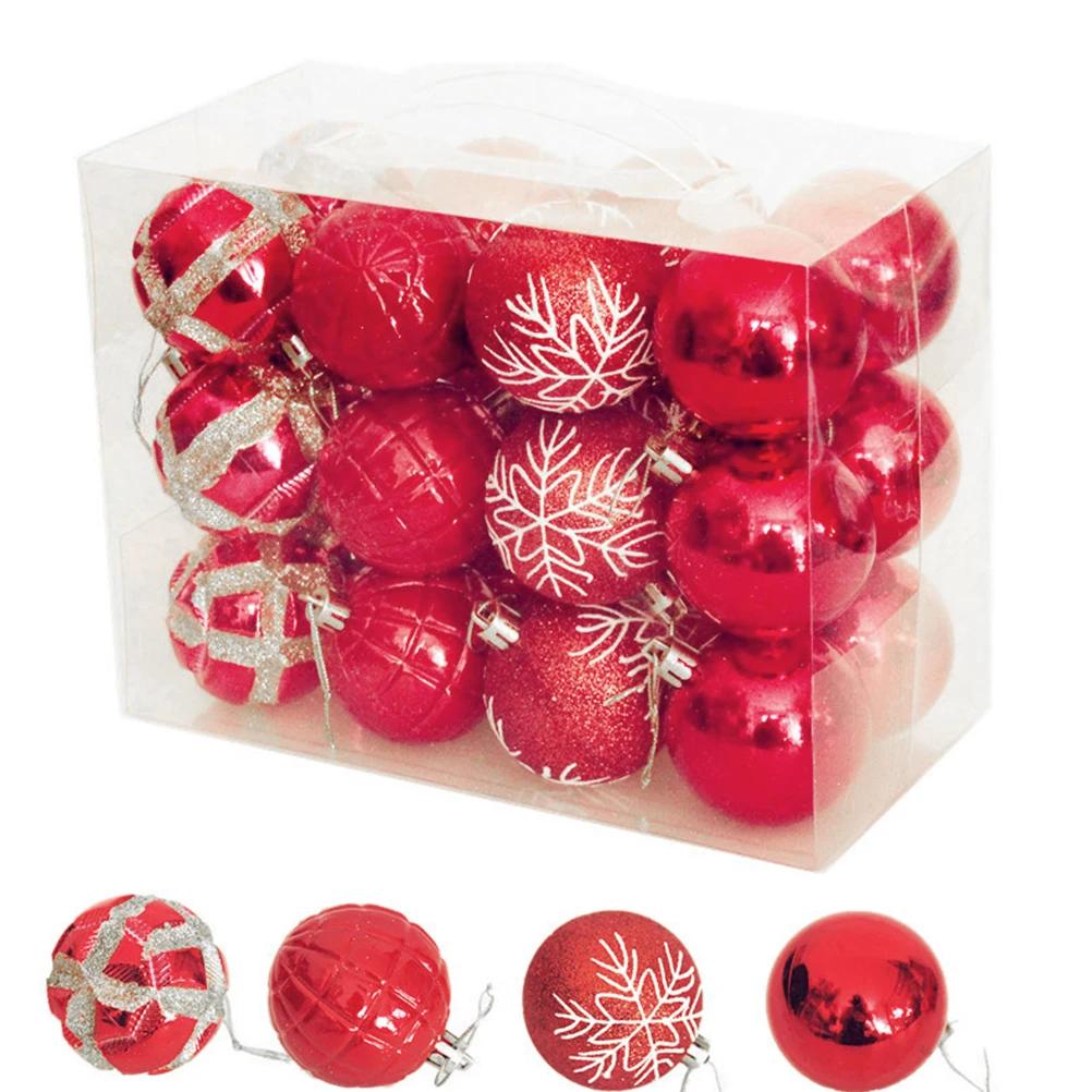 

24Pcs/lot Christmas Balls Glittering 60mm/2.4" Matte Shatterproof Hanging Painting Xmas Tree Christmas Ball Baubles Ornaments