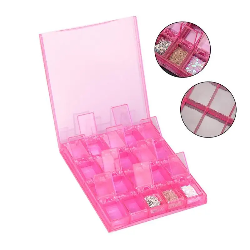 

20 Grids Detachable Nail Rhinestone Storage Box Acrylic Nail Jewelry Rings Manicure Tools Nail Supplies Storage Box Case