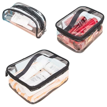 

Waterproof Transparent PVC Bath Cosmetic Bag neutral Make Up Case Travel Zipper Makeup Beauty Wash Organizer Toiletry Storage