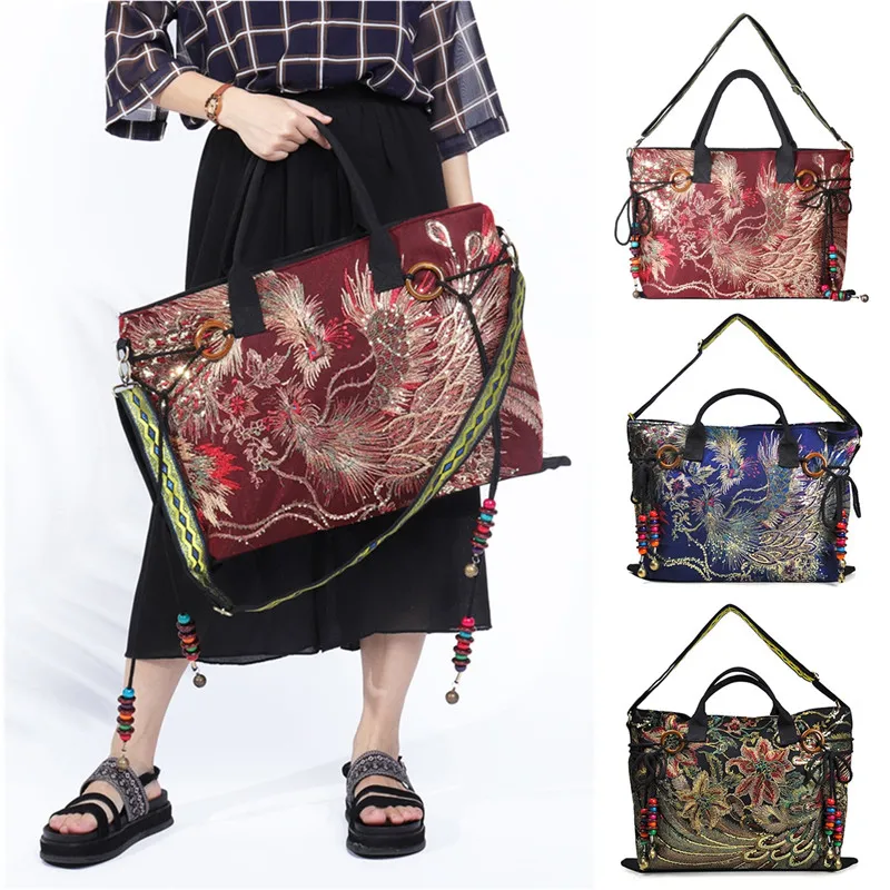 

AEQUEEN Feminine Bolsa Vintage Embroidery Women Canvas Handbag Large Messenger Bag Fashion Leisure Bag Crossbody Tote Handbag